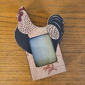 Warren Kimble Rustic Rooster Small Photo Frame Country Farm Collectible by Fetco